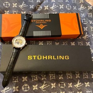 NIB - STUHRLING Executive 3133 Automatic 44mm Skeleton Watch